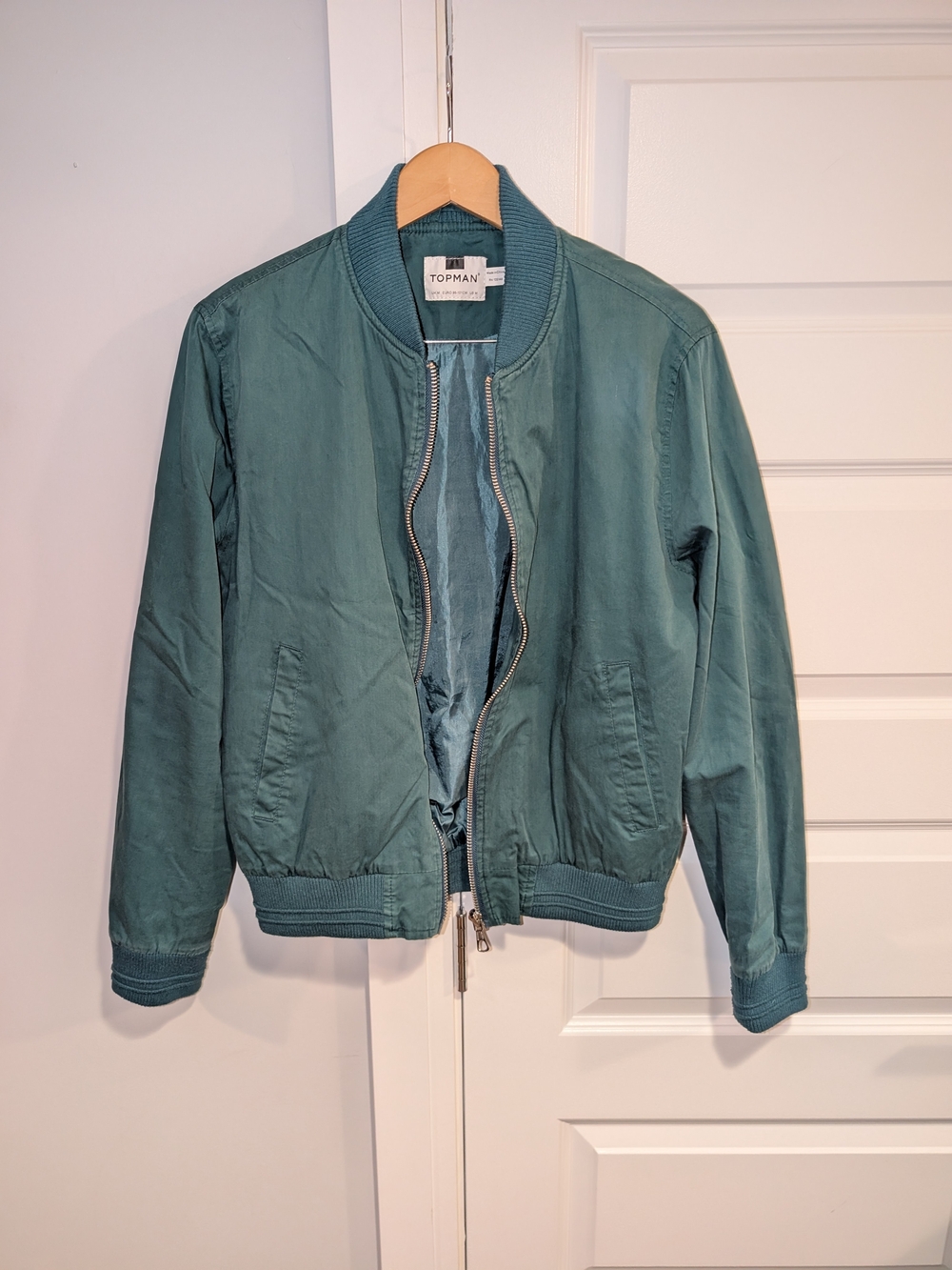Teal Lightweight Zip up Bomber Jacket